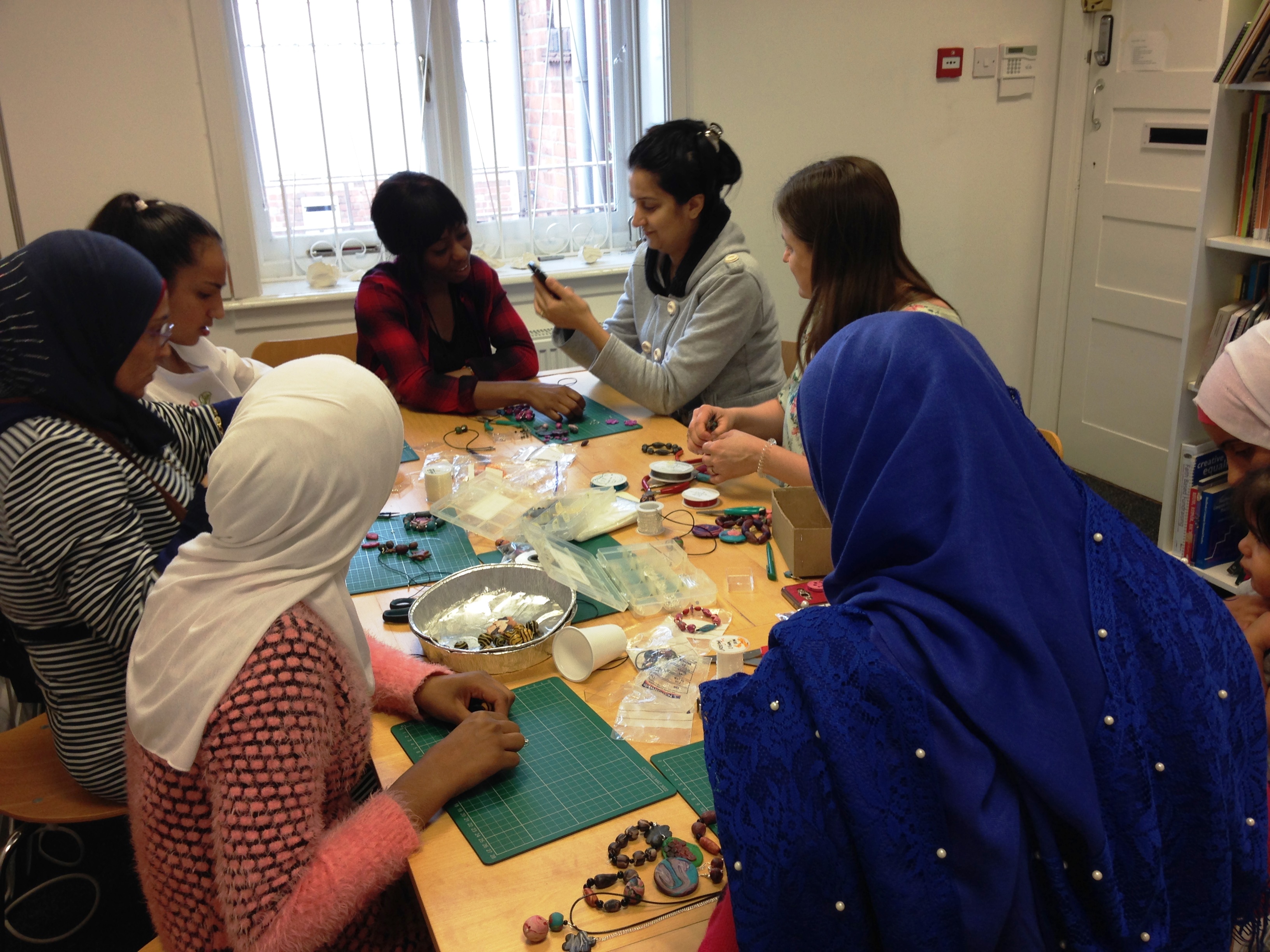 Refugee Action Group are finishing their polymer clay jewellery