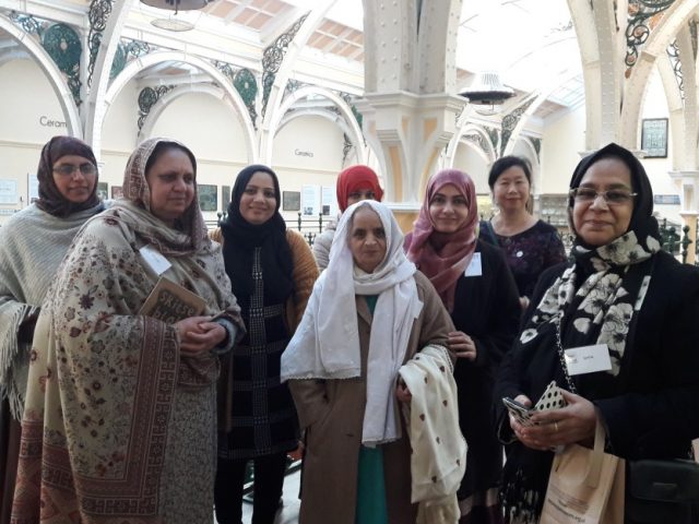 group of women with shelanu members together in Birmingham museum and art gallery